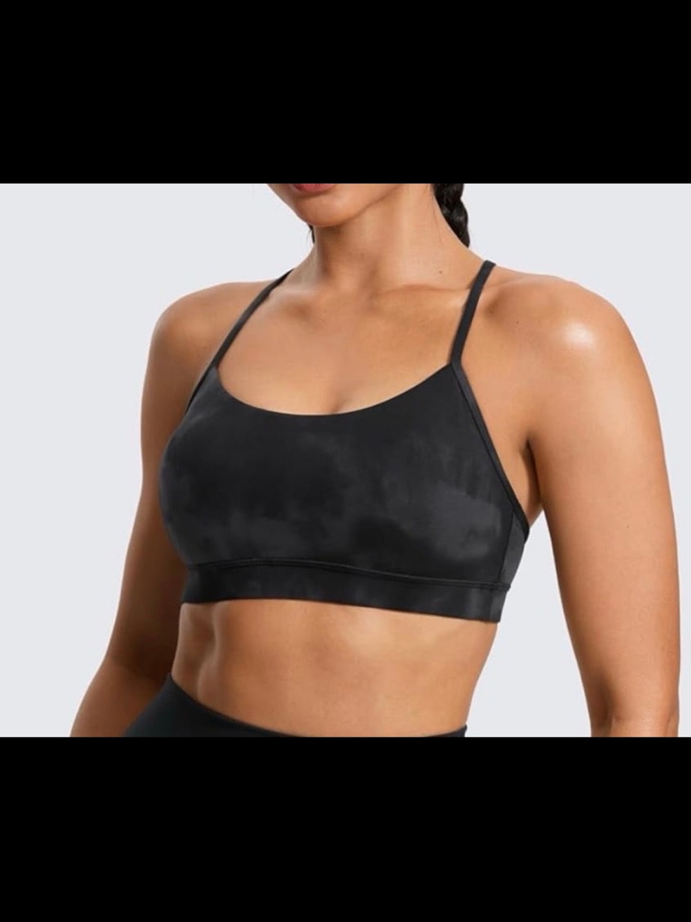 Women’s Black Strappy Sports Bralette